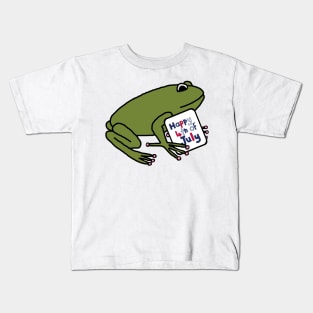 Happy 4th of July says Green Frog Kids T-Shirt